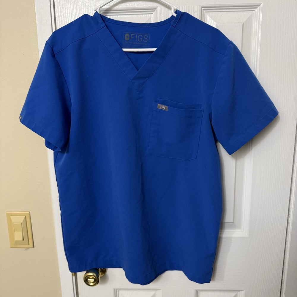 FIGS Top Women's Size Small Blue Technical Collection Scrubs Shirt Workwear
